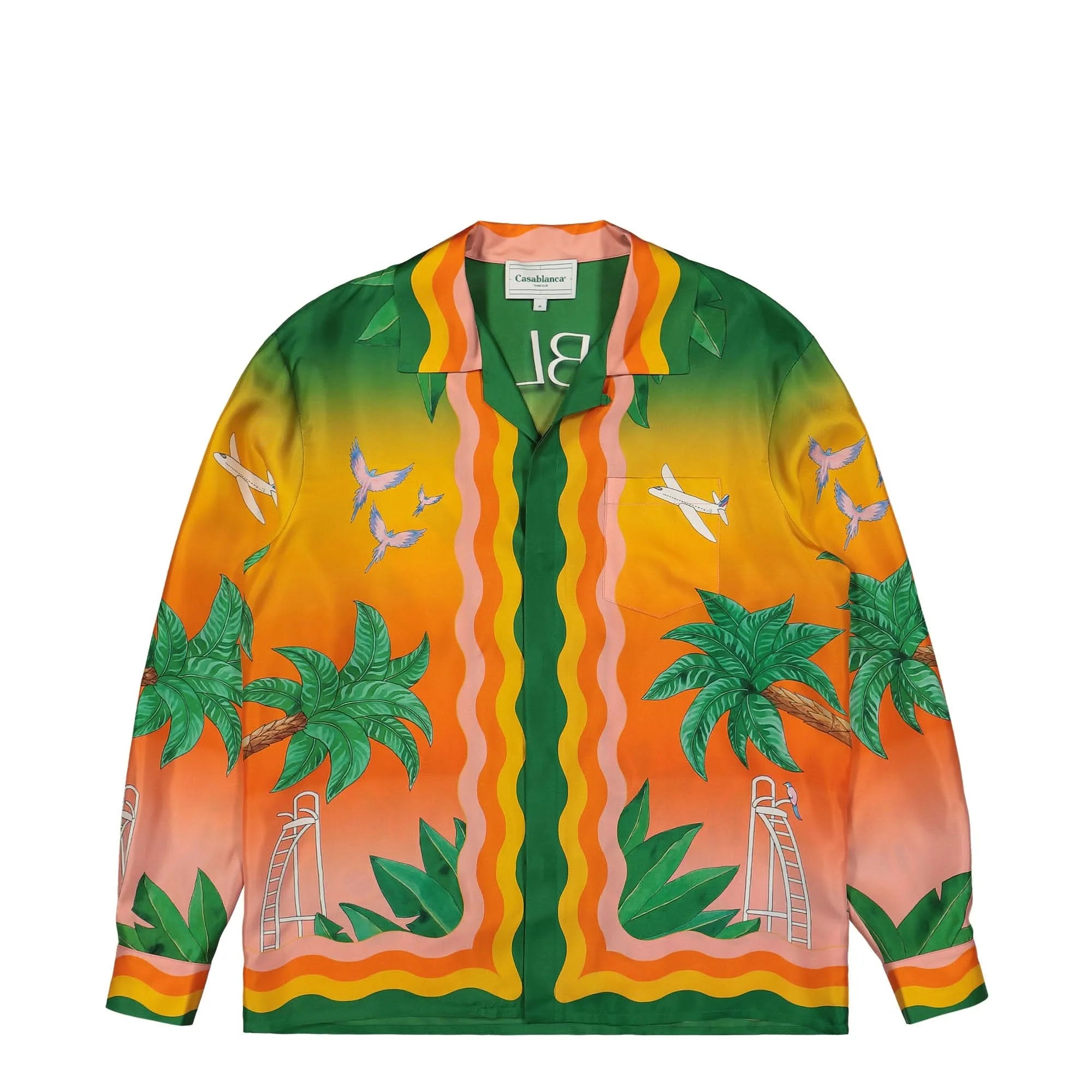 Tennis Club En Fleur Silk Shirt