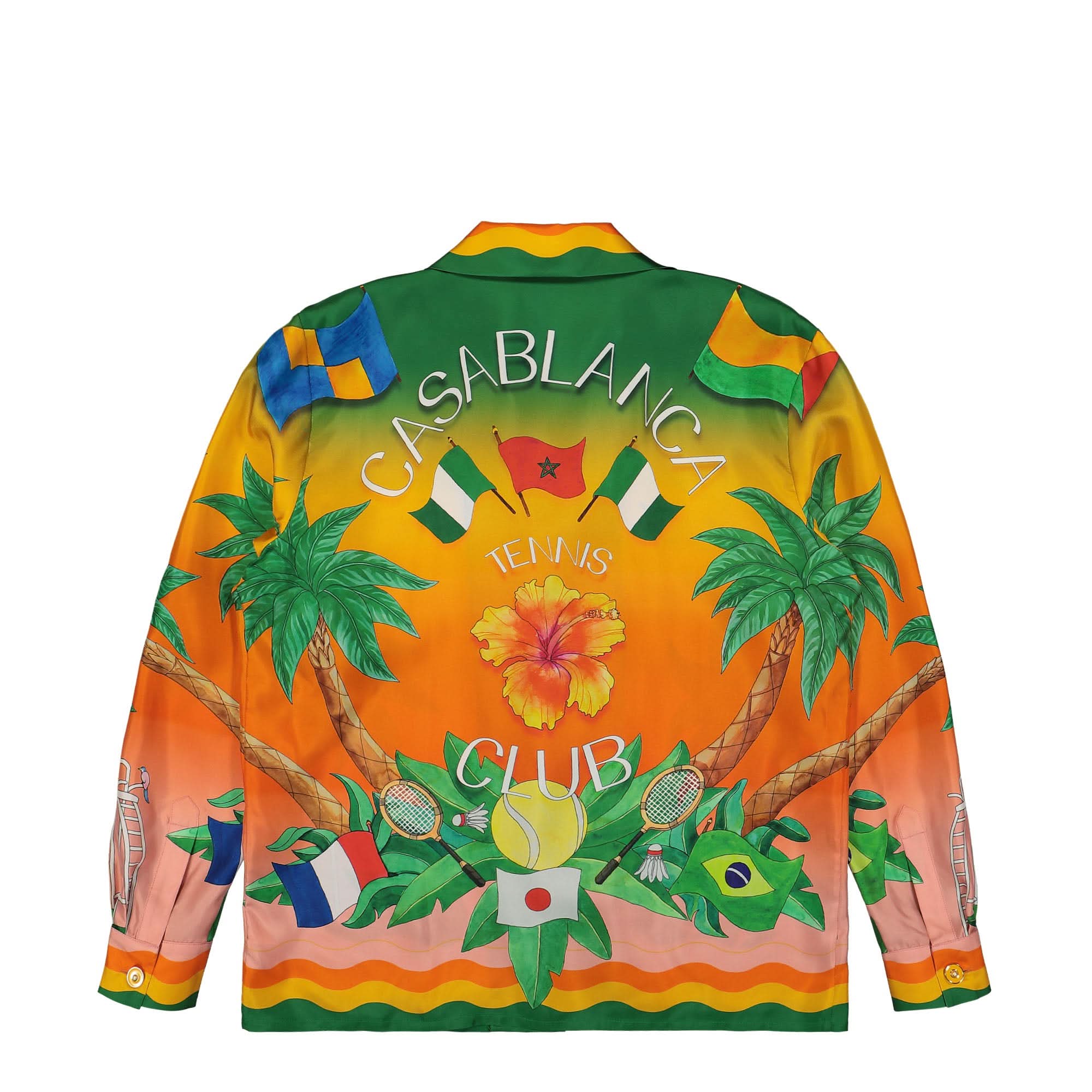 Tennis Club En Fleur Silk Shirt