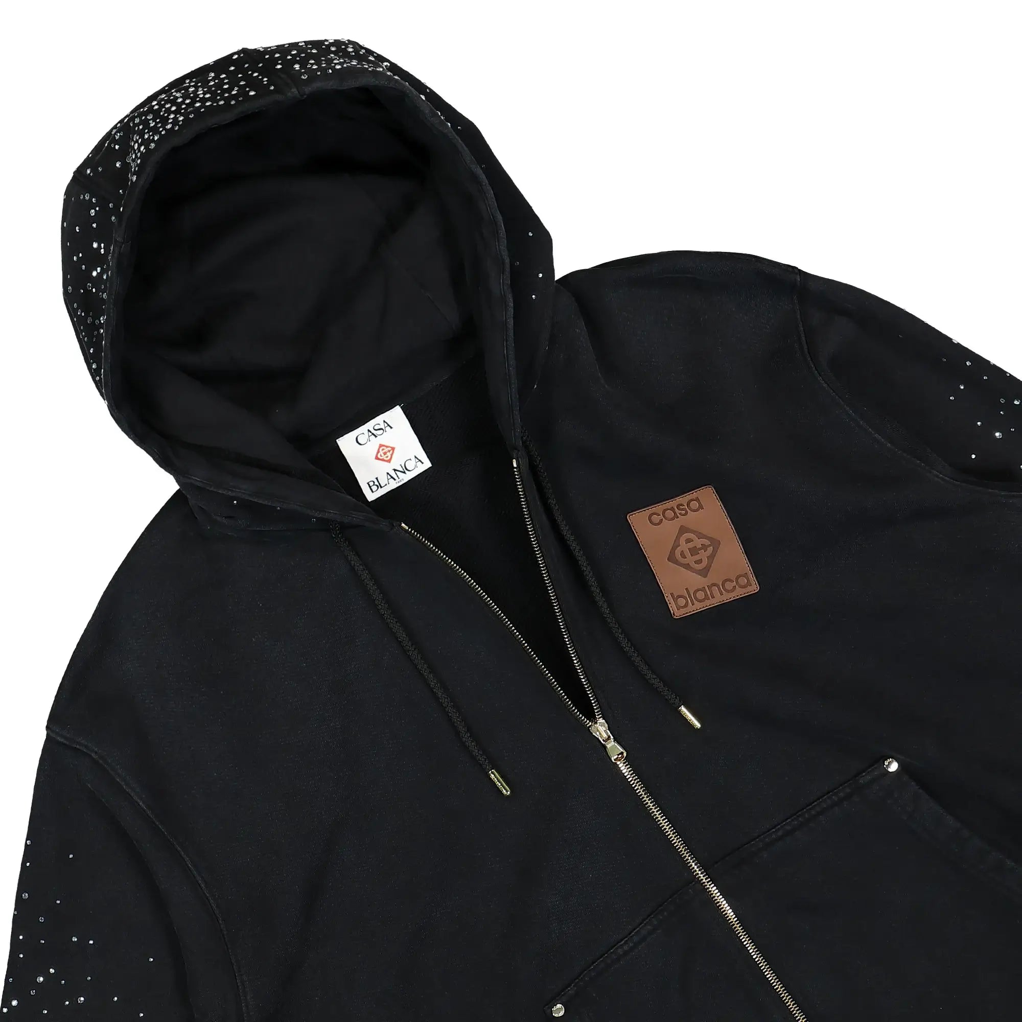 La Prémonition Crystal Embellished Zip Hoodie