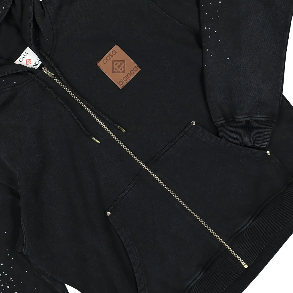 La Prémonition Crystal Embellished Zip Hoodie