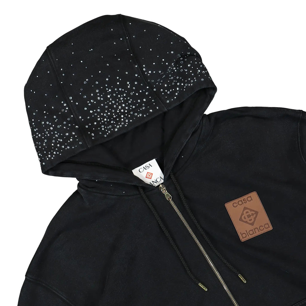 La Prémonition Crystal Embellished Zip Hoodie